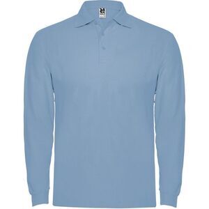 Roly Mens Estrella Long-Sleeved Polo Shirt / Sky Blue